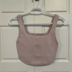 Aritzia Babaton Sculpt Knit Bustier Tank | Pink Lilac Cropped Tank Size …